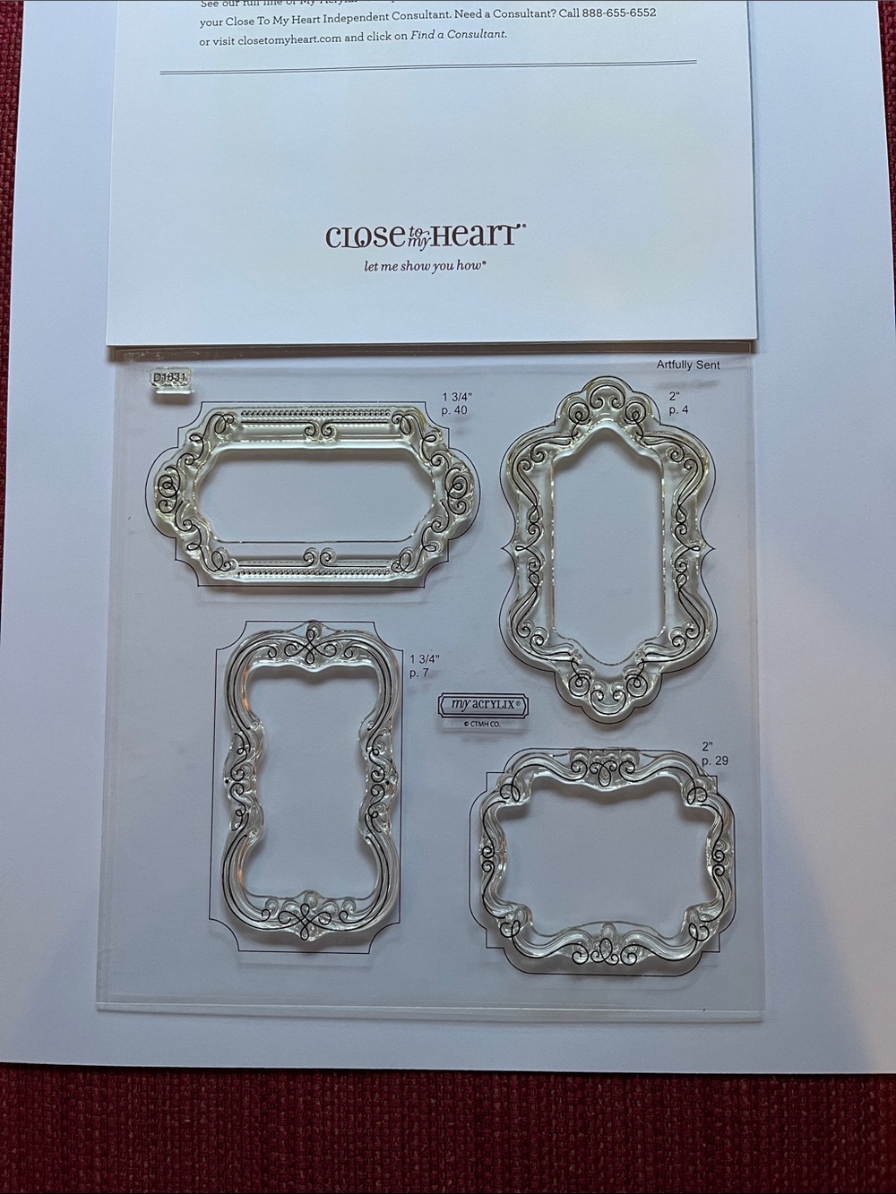 Close to My Heart Curlicue Frames Cricut Collection #D1631